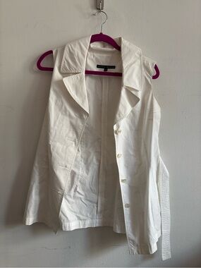 Jenne Maag White Sleeveless Trench Vest